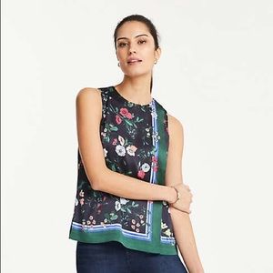LOFT Floral Side Pleat Shell